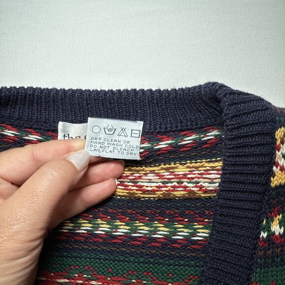 Vtg Eagles Eye Classics Cardigan Sweater Colorful Fair Isle Striped Small EUC - Picture 4 of 13